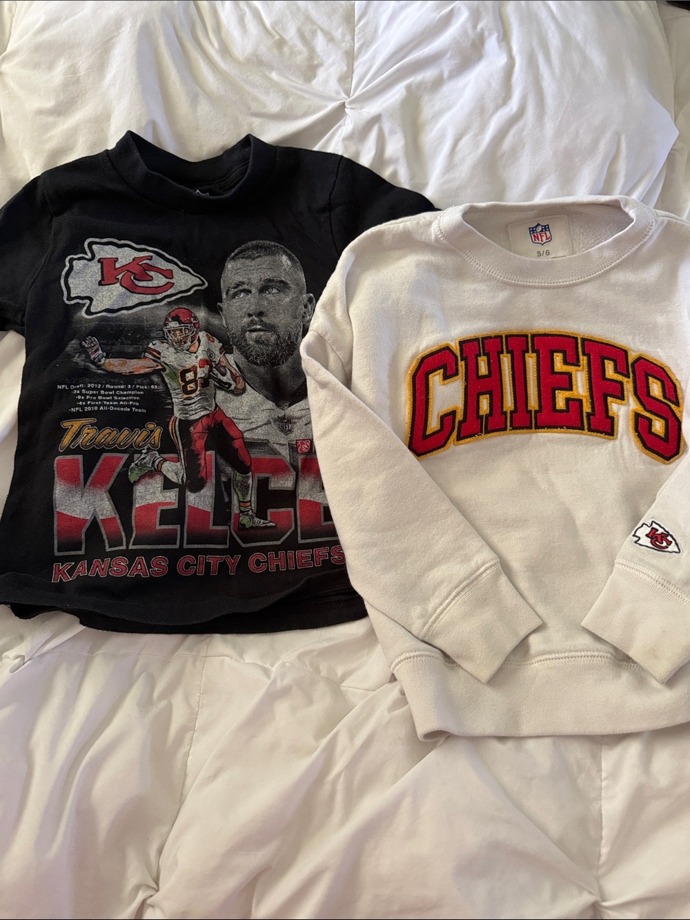abercrombie kids White & Black Kansas City Chiefs Sweatshirt Set